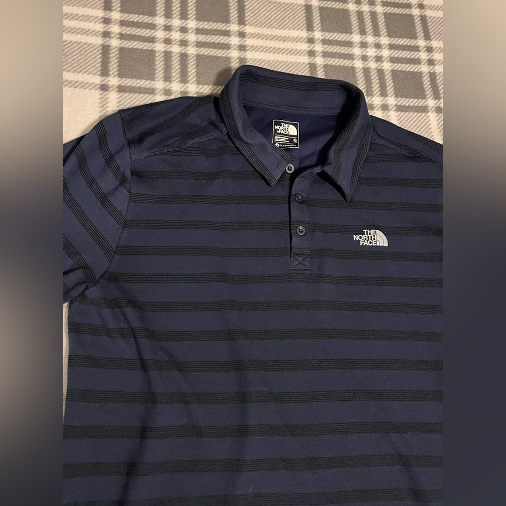 The North Face Navy Striped Polo Shirt- Flashdry- Men’s XL - Picture 7 of 16